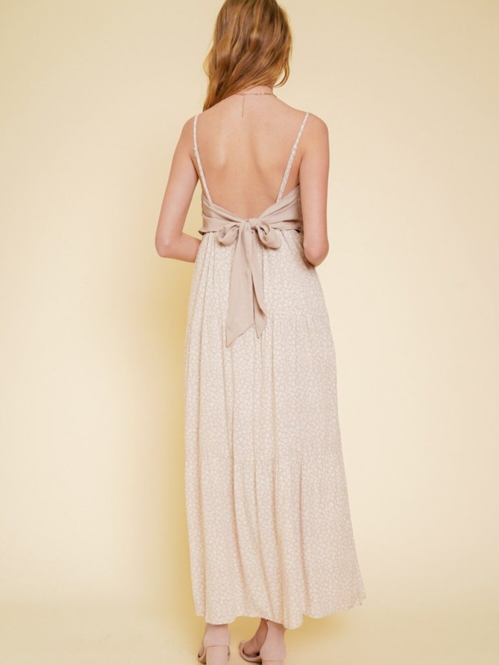 Hem & Thread Ditsy Floral Back Tie Dress